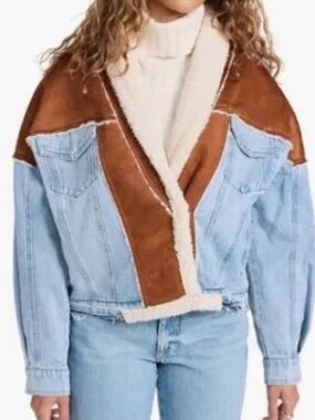 BlankNYC Sherpa Suede & Denim Jacket